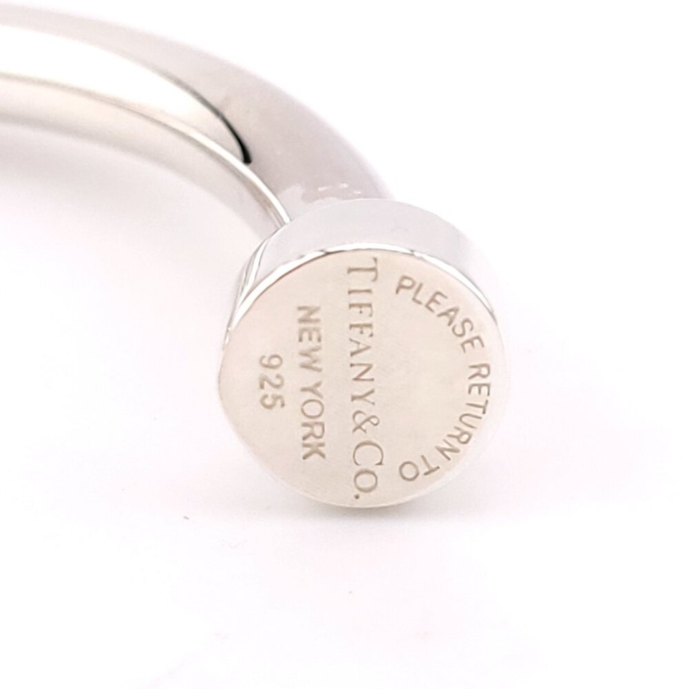 Return To Tiffany & Co. Sterling Silver 5mm Wide Circle Edge Cuff 7" In Bracelet - Picture 8 of 14